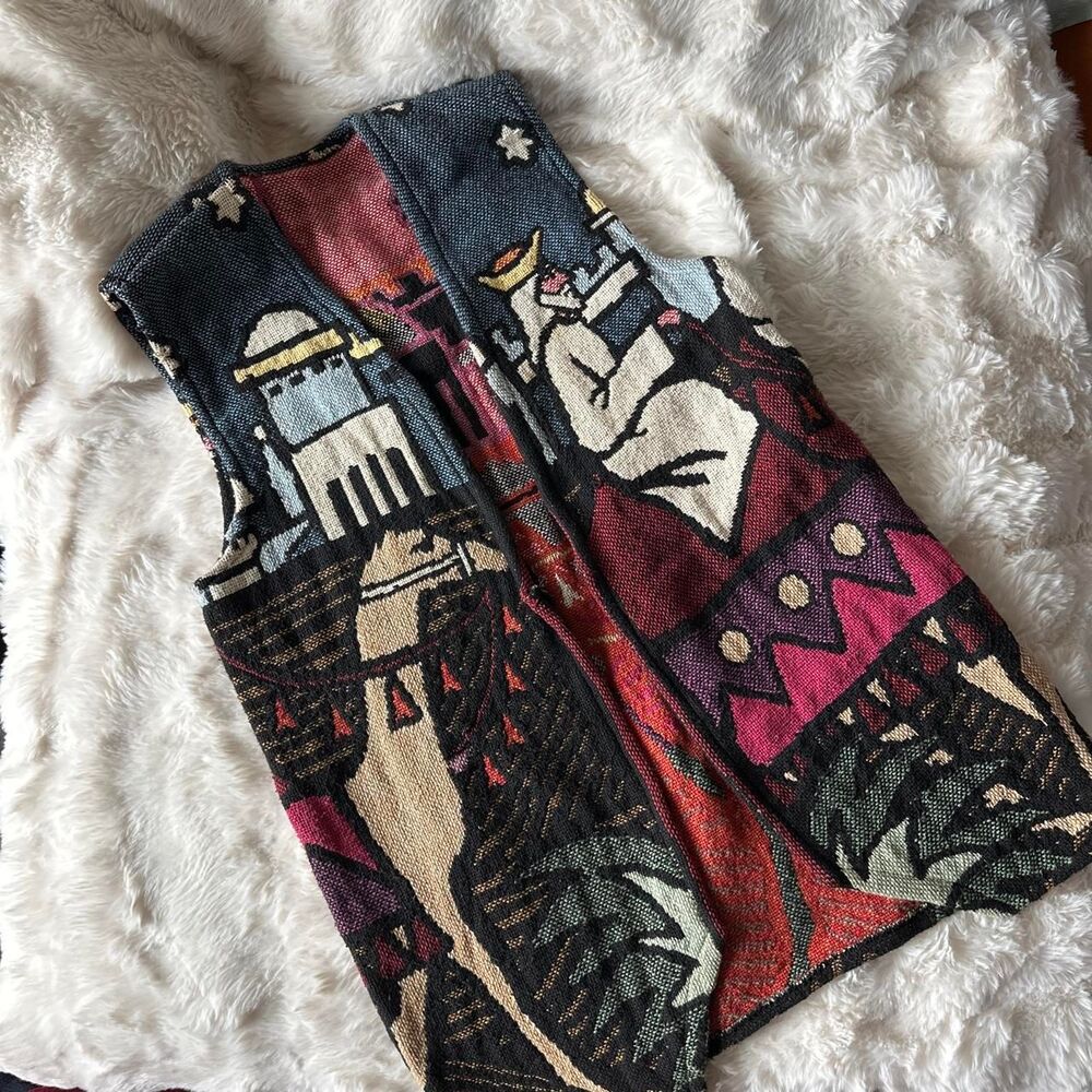 American-vintage Women's Tapestry Christmas Vest